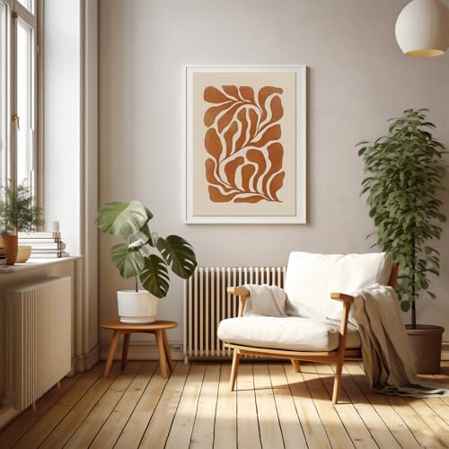 Abstract Art Print Minimalist Modern Wall Art Boho Flower Poster Vintage Boho Farmhouse Floral Poster Prints Mid-Century Neutral Botanical Pictures for Office Living Room Bedroom 16x24Inch Unframed - color: Abstract Fluid Pattern, size: 24"L x 16"W