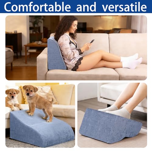 Foot Rest for Under Desk at Work, Ergonomic Under Desk Footrest with Washable Cover for Office, Home & Gaming Leg Elevation Pillow Blue - color: B-blue