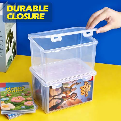 2 Pack Video Game Holder for Switch Game Storage Box Store 18 Cases, Media Storage Organizer, Clear Plastic Storage Box