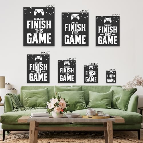 Poster Master 4-Piece Gaming Canvas - Video Game Print - Retro Typography Art - Black & White Wall Design - Funny Quote Art - Great Game Room or Boy's Bedroom Decor - Available in 8x10 to 30x40 - color: Style-02
