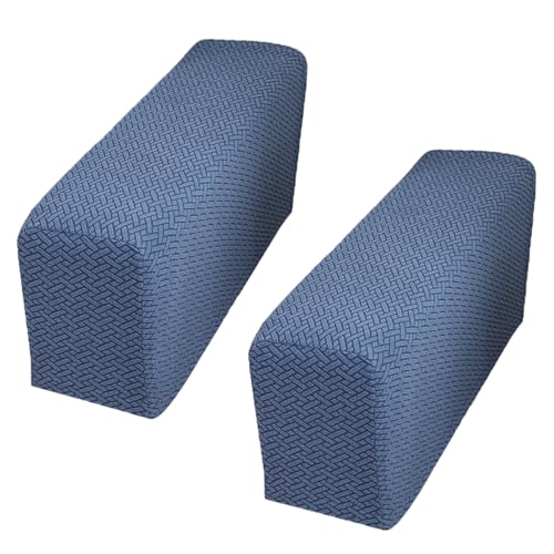 LINGXIYA Soft Stretch Armrest Covers,Set of 2 Polyester Fabric Armchair Slipcovers with Twist Pins,Machine Washable Furniture Couch Sofa Arm Chair Cover Protector for Chairs/Sofas/Recliner (Blue) - color: Blue