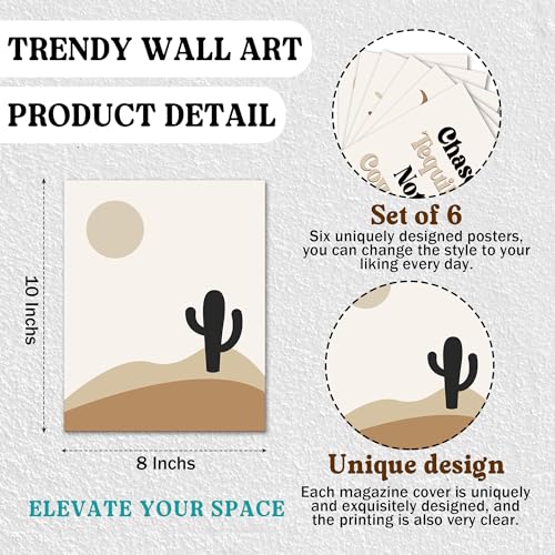 Isfvqyub Preppy Boho Western Country Wall Art, Aesthetic Cowboy Hat Cowgirl Boot Poster For Girl Boy, Trendy Cow Skull Wall Decor For Bedroom Dorm College Apartment, Set Of 6 -A15 - size: Western Country