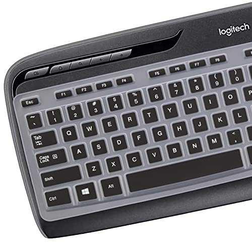 Keyboard Cover for Logitech MK320 K330 MK335 YR002/Y-R0009 Wireless Keyboard, Ultra Thin Silicone Keyboard Protector Skin Logitech MK320 K330 MK335 Accessories-Black - color: Black
