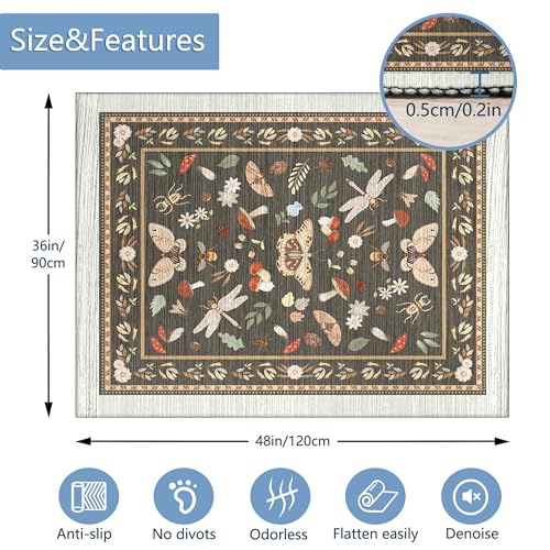 Office Chair Mat,48"x36"Floor Protector,Retro Country Desk Chair Mat,Chair Mat for Hard Wood and Tile Floor Chair mats - color: Brownish Gray