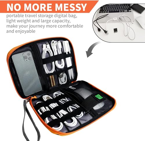 Lcsmaokin Electronics Travel Organizer,Portable Waterproof Electronic Travel Storage Bag for Small Charging Cord Storage,Charger,SD Card etc,for Travel,Business-Blue Black - color: B-Blue-Black, size: Single Layer