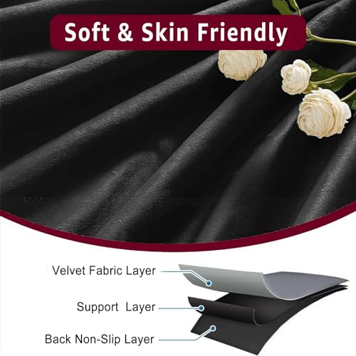 Soft Velvet Non Slip Recliner Headrest Protector, Headrest Cover for Recline Chair,Lazy Boy Headrest Cover, Head Protector for Sofa,Theater Seat, Home & Office Chair 17x27, Black - color: Velvet Black