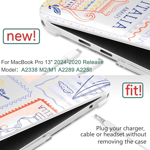 DONGKE Compatible with MacBook Pro 13 inch Case 2024 2023-2020 Release A2338 M2/M1 A2251 A2289 with Retina Display & Touch ID, Plastic Hard Shell & Keyboard Cover & Screen Film - Italy Stamp - color: Italy Stamp