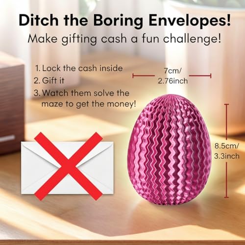 Maze Puzzle Box for Cash Gift, Money Holder Gift Box | Maze puzzle, hidden cash compartment, money gift, birthday anniversary, brain teaser, surprise holder gift for teens & adults - color: Purple