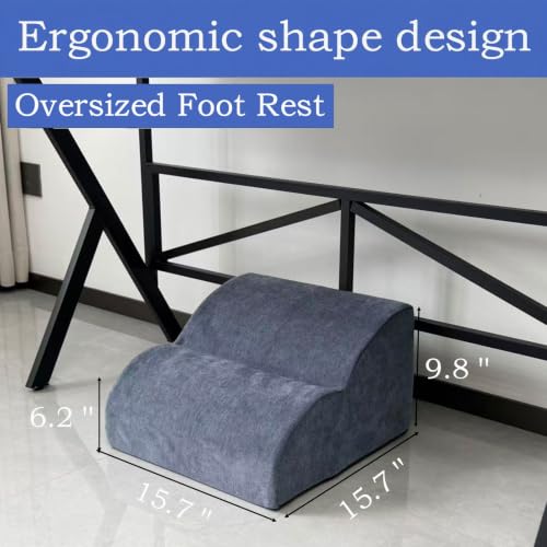 Foot Rest for Under Desk at Work.Multifunctional 3-Tier Foot Stool,with Washable Footrest.for Under Desk,Office Chair Gaming Chair & Sofa,Leg Elevation Pillow,Supports Posture-Light Blue - color: Light Blue