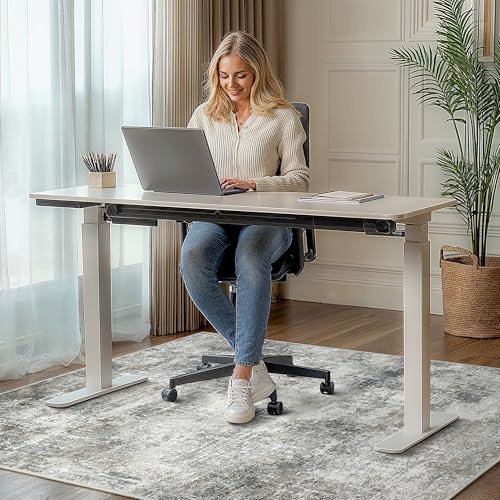 Office Chair Mat for Hardwood Tile Floor, Abstract 36"X 48" Desk Mats for Office Chair on Rolling Chairs Carpet, Desk Anti-Slip 1/5" Thick Rug for Computer Chair, Thin Low-Pile Floor Mat, Slate - color: Slate, size: 36"x48"