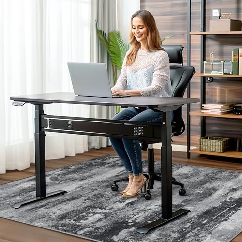 Office Chair Mat for Hardwood Tile Floor, Abstract 36"X 60" Desk Mats for Office Chair on Rolling Chairs Carpet, Desk Anti-Slip 1/5" Thick Rug for Computer Chair, Thin Low-Pile Floor Mat, Dark - color: Dark, size: 36"x60"