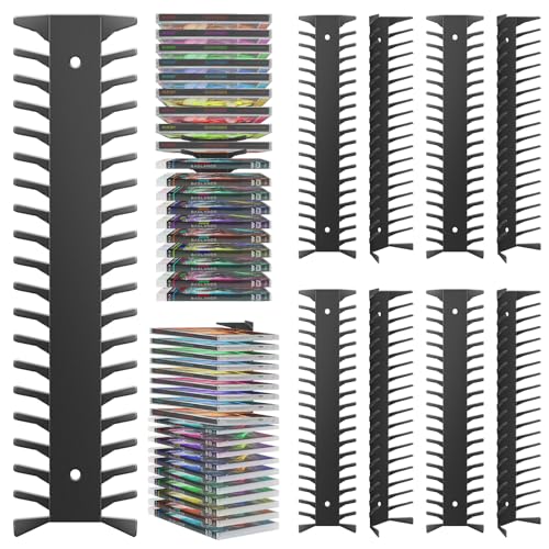 8 Pack DVD Shelf for Wall Mount, Floating Metal DVD Rack and Video Game Storage for Standard DVD CD Cases, Heavy-Duty Media Organizer Holder for PS, Xbox, PS5, PS4, Holds up to 152 - size: 8 Pack