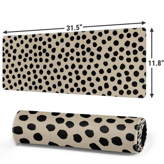 Skinit Large Gaming Mouse Pad - Cheetah Spots Design with Stitched Edges, Waterproof, Non-Slip Rubber Base, Desk Mat for Keyboard & Mouse, 31.5" x 11.8" inches - color: Brown - PTTRNS01, size: 31.5" x 11.8"