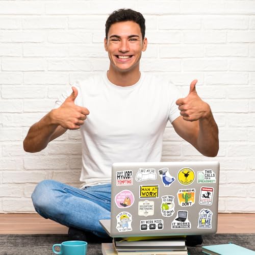 YTSQLER 200 PCS Funny Work Stickers, Work Stickers for Adults Coworkers Men Women, Vinyl Office Decals for Laptop Water Bottle Desk Cup