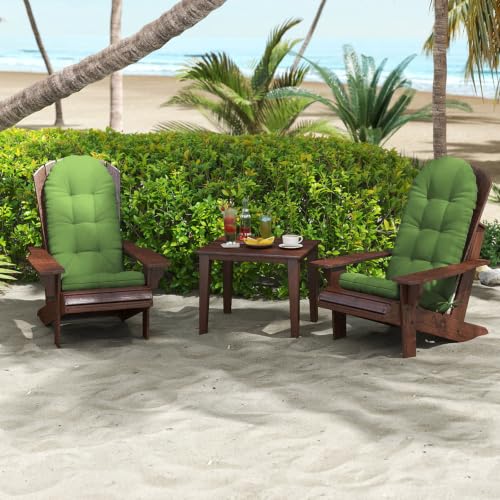 Outdoor Adirondack Chair Cushions Set of 2, 44x19x4 Inch Rocking Chair Cushion, High Back Patio Soft Seat Pad with Ties, Indoor Outside Use, Olive - color: Olive, size: 44x19x4 Inch