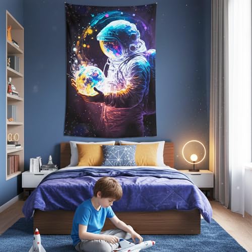 Atrippy Astronaut Space Tapestry for Bedroom, Galaxy Alien Poster Wall tapestries, Outer Spaceman Wall Hanging for Boys Men Guys, Anime Room Decor for Gamer Dorm Living Room College 28in×40in - color: Planet Astronauts, size: 40"L x 28"W