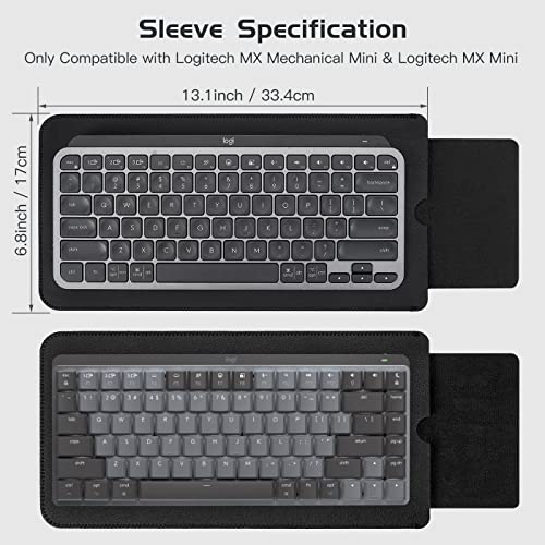Protective Keyboard Sleeve Case for Logitech MX Keys Mini Minimalist & MX Mechanical Mini Wireless Illuminated Keyboard, Logitech MX Mini PU Sleeve Bag Case, Black - size: Logitech MX Keys Mini