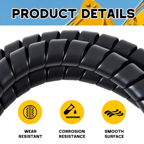1 Pcs Spiral Wrap Cable Protector, Safe 1.25" Od X 100' Pre Cut Lengths Hydraulic Hose Protector Wrap to Avoid Wear and Extend Life for Hydraulic Pneumatic Hoses (Black) - color: Black, size: 1.25" Od X 100'