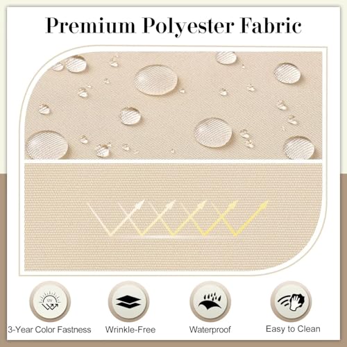 Cozyide Outdoor Chair Cushions, Waterproof Patio Seat Cushions with Adjustable Straps, Square Corner Patio Chair Cushions for Garden, Beige, 18.5x16x3 Inch (Pack of 4) - color: Beige, size: 18.5x16x3 Inch (Pack of 4)