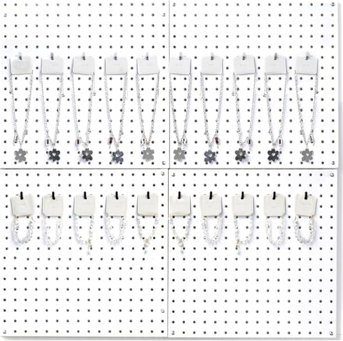 HUHOLE 20PC Black Pegboard Picture Hangers for 1/8 & 1/4 Inch Boards | U Shape Display Hooks with 10 lb Capacity for Pictures, Jewelry, Keys, Lanyards, Arts, Crafts and Retail - color: Black