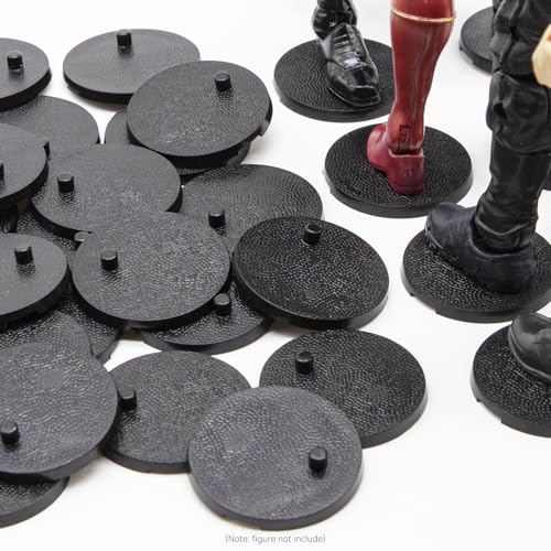 28PCS 6 Inch Action Figure Stand Display Bases with Peg Toy Organizer Holder Accessories Compatible with Mavel Legends Series/GiJeo Classified Series/D C/Mo tu Models 1/12 Figures, Black Round - color: 28PACK Black(Round)