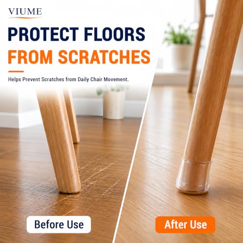 32 Pcs Chair Leg Floor Protectors for Hardwood Floors Silicone Covers to Protect Wood Tile Floors Scratches Felt Pads Furniture Leg Caps Reduce Noise (Fit:0.9"-1.29") - color: Clear-32pcs, size: Universal S