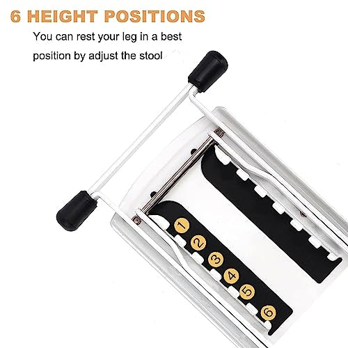 Foldable Pedicure Foot Rest, 6 Heights Adjustable Foot Stand Pedicure Tool, Non-Slip Sturdy Beauty Footrest for Easy-at Home Pedicures, Pedicure Stool Assistant for Home Foot Spa Bath - color: White