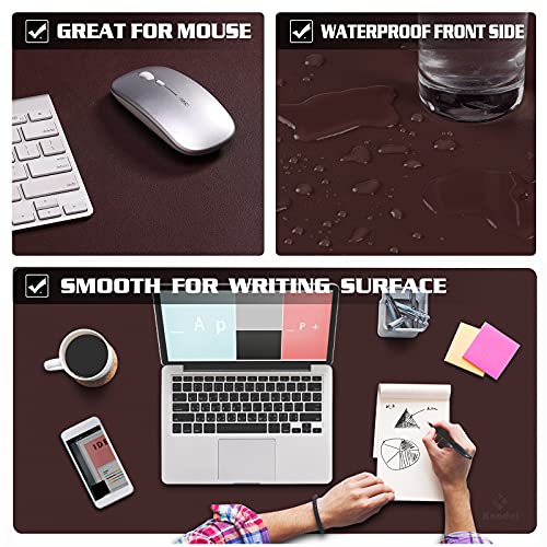 K KNODEL Non-Slip Desk Mat, Desk Pad, Desk Blotter, Desktop Mat for Desk, Small Desk Protector, Office Computer and Laptop Mat for Desk (23.6"x13.8", Brown) - color: Dark Brown, size: 23.6"x13.8"