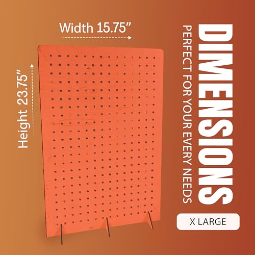 Torched Pegboard Display Stand for Jewelry, Craft Shows, Selling, Vendor Events, Tools, Peg Board Accessories Rack Organizer, XXL 15.75" L x 4.3" W x 23.75" H, Orange - color: Orange, size: XX-Large