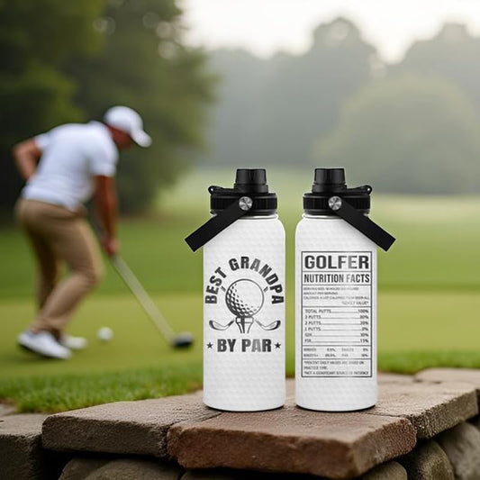 Golf Gift for Men- Grandpa by Par Golf Stainless Steel Tumbler - Fathers Day Birthday Christmas Gift for Golfer Grandfather Grandpa, Uncle, Golfer, Boss, Dad, Husband, Him- 32 Oz Water Bottles - color: Golf