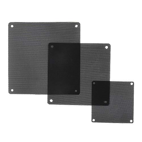 140mm Fan Filter, 10 Pack Black Computer Fan Grill Cover | 0.8mm PVC mesh blocks dust & pet hair. High airflow. Washable & reusable. Fits 140mm fans, screw mount. - size: 140x140mm