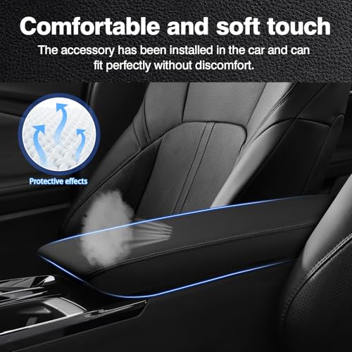 Autorder Center Console Cover for 2025-2026 Toyota Camry Accessories Armrest Cover Anti-Scratch Middle Console Pad Leather Armrest Protector - size: 25+ Camry Armrest Cover