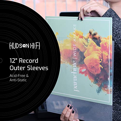 Hudson Hi-Fi Anti-Static Vinyl Record Sleeves - Durable Clear Disc Sleeves- Protect Your LP Albums from Scratches, Dust & Dirt - Acid-Free Rice Paper Disc Covers, 500x Outer Sleeves - size: 500 Outer