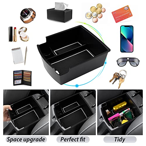 SKTU for 2018 2019 2020 2021 2022 2023 Hyundai Kona Center Console Organizer Insert ABS Black Materials 2023 Kona OS Tray Armrest Box Glove Secondary Storage Box with Coin and Glass Holder (White) - color: for 2018-2023 Kona White