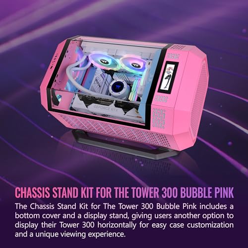 Thermaltake Tower 300 Series Horizontal Display Chassis Support Stand; Bubble Pink; AC-074-ONANAN-A1; 3 Year Warranty - color: Bubble Pink, size: Tower 300 Stand Kit, style: Tower 300