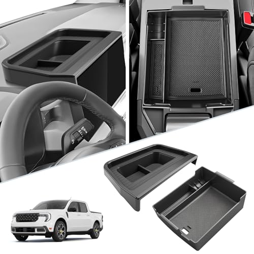 SKTU 2PCS for 2025 2026 Ford Maverick Center Console Organizer for 2025 2026 Ford Maverick Dashboard Organizer 2025 2026 Maverick Console Tray Ford Maverick 2025 2026 Accessories ABS Console Tray - color: 2PCS for 2025 2026 Maverick