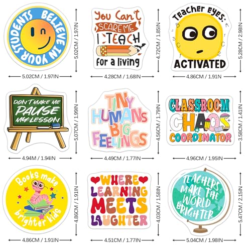 SigyoJeom 200PCS Funny Teacher Stickers, Waterproof Educator Quote Vinyl Stickers for Laptop Water Bottle Planner Journal, Teacher Appreciation Gifts Bulk for Adults Coworkers