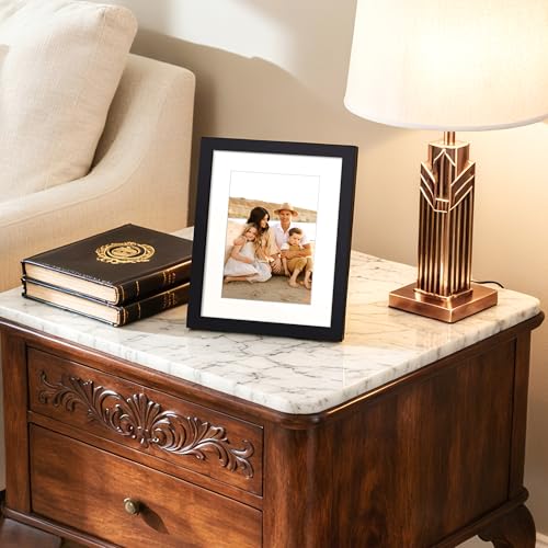 upsimples 7x9 Picture Frame, Display Pictures 5x7 with Mat or 7x9 Without, Wall Hanging Photo Frame, Black, 1 Pack - color: Black, size: 7x9