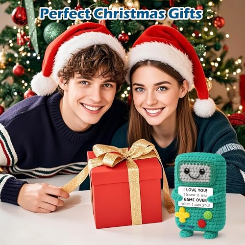 Busy Gaming Life Anniversary Romantic Gifts for Women Men,Birthday Long Distance Couple Gifts for Him Her, I Love You Gift for Wife Husband, Positive Handmade Crochet Present - style: Met you
