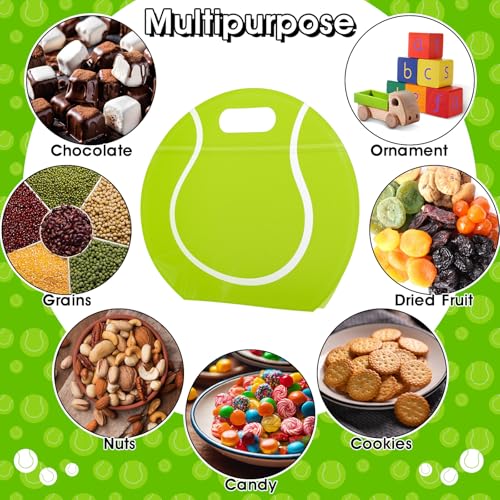 AKAIXI 24pcs 3.5Mil Thickened Tennis Gift Bags Reusable Sealed Snack Bags | with Handle Stand-up Tennis Goodie Bags for Tennis Themed Party Favors Birthday Supplies Lovers Players Coaches Gifts - color: Tennis