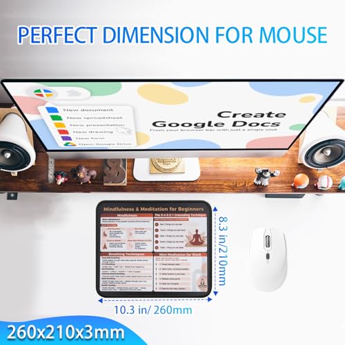 Mindfulness Meditation Mouse Pad, 5-4-3-2-1 Grounding Technique Desk Mat, Non-Slip Smooth Mousepad for Stress Relief Anxiety Relief - color: Mindfulness Stress Relief