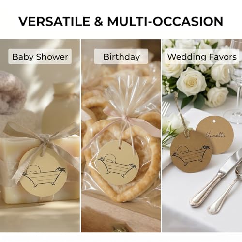 Nativity Scene Gift Tags, 2 Inch Circular Kraft Paper | 100pcs, 20m Natural Jute Twine, Hanging Tags, Christmas Baby Showers Baptism Christening, Business Price Labels - color: 100pcs Nativity Scene