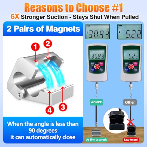 AGVEE 8 Pack Magnetic Cord Organizer Clips, 10mm Ultra-Thin Aluminum Cable Management Holder, 2 Pairs of Strong Magnets Keeper for Home Desk Office Gadgets Accessories, Residue-Free Tape, Silver - color: Silver, size: 8 Pack