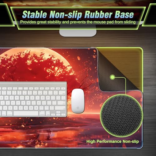 Large Gaming Mouse Pad 31.5 x 11.8in, Japanese Manga Style Mouse Pad for Enhancing Computer Desk Ambience, High-Performance Smooth Surface & Non-Slip Base Mousepad & Keyboard Pad - color: Japanese Manga Style, size: 31.5L x 11.8W inches