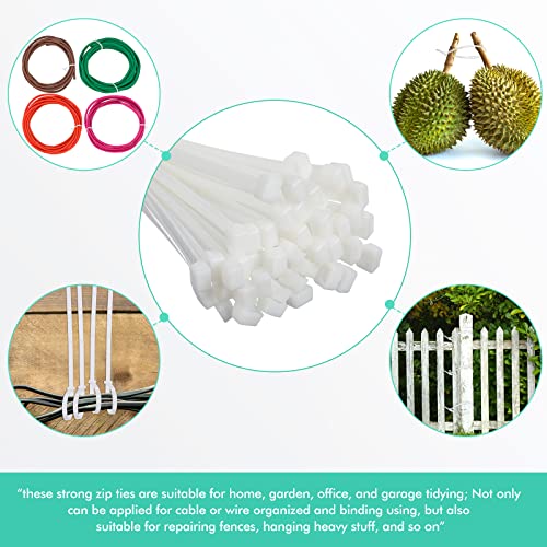 Shappy 30 Inch 50 Pcs Zip Ties Heavy Duty Strong Large Cable Wire Ties Zip Industrial Sturdy Wire, Awnings Tying Branches Bundling of Crops Fixed Water Pipes (White) - color: White, size: 30 inch