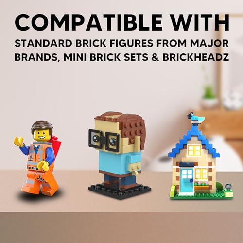 Tapeera 3-Pack Minifigure Display Shelves Compatible with LEGO, Acrylic Floating Shelf with Baseplate Studs, Building Bricks Wall Mount Organizer for Kids Room (Black, Floating Shelves) - color: Black Baseplates, size: Floating Shelves