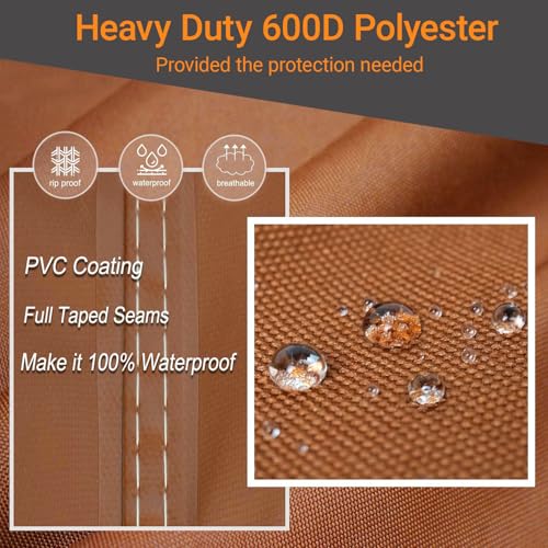 NettyPro Patio Chair Covers for Outdoor Furniture 4 Pack, Waterproof Heavy Duty Lawn Patio Furniture Cover Deep Seat Dining Chair Covers High Back, 30W x 33D x 34H inches, Brown - color: Brown, size: 4 Pack - 30 x 33 x 34 inch