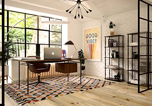 Furinno TURN-S-TUBE Storage Shelves, 5-Tier Book Shelf, Corner Shelf, Toolless Open Shelves, Classic Tubes, for Organization and Storage, Living Room, Garage, Home Office, Dark Cherry - color: Dark Cherry/Black, size: 5-Tier Classic Tube