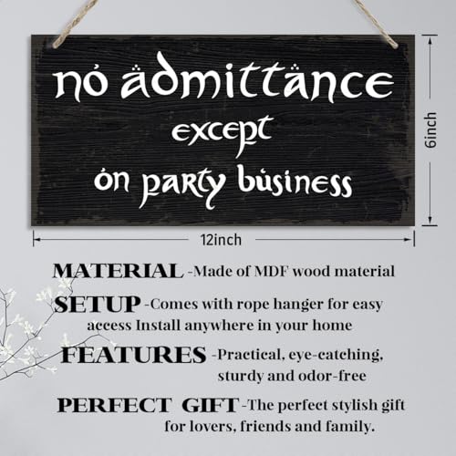 No Admittance Except on Party Business Sign, Decorative Hanging Wall Plaque Wood Sign, Funny Wood Sign for Home Party Decor, Club, Home Bar, Farmhouse Door Sign C - color: Color 04