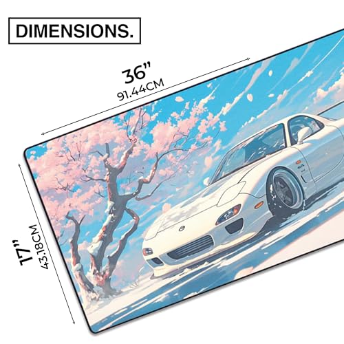 MPCO. Original Large Gaming Desk Mat – 36" x 17" Duraglyde Manga Motors Mios-Mazda Full Desk Mouse Pad for Smooth Precision – Non-Slip, Washable Extra-Large PC Mouse Pad for Gaming Sessions - color: DuraGlyde mios-Mazda